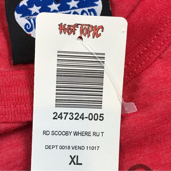 Junk Food Scooby Doo “Where Are You?” 2005 Crimson Red Crewneck Shirt Sz XL NEW - Picture 5 of 9